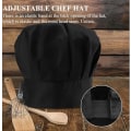 Miniatyrbilde 4 av 5: 2 stk. Elastisk Kokkehatt - Svart, Justerbar Kokkehatt i Bomull Polyester, Profesjonell Voksenhatt for Kjøkken Catering Din