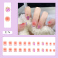 Miniatyrbillede 1 af 5: 24 stk. skinnende drueformede falske negle, fransk manicure falske negle,