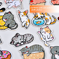 Miniatyrbillede 2 af 5: 18 stk. stryge-på-patches, mini katte tøj patches, søde killing P