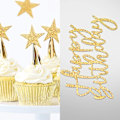 Miniatyrbilde 3 av 5: (Gull) 2-delt bursdagskake Topper Kit for menn, kaketopper for