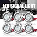 Miniatyrbillede 2 af 5: 10X 3/4\" 12V Markørlys LED Lastbil Trailer RV Rund Side Bu