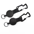 2 st Retractable Nyckelring Svart Elastisk Dragkedja Retrac