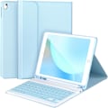 Miniatyrbilde 1 av 5: Tastaturdeksel for iPad 10.2/Pro10.5/air3, iPad-deksel med tastatur, avtakbart Bluetooth-tastatur, med pennspor, Blå