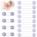 Babysäkerhets Dörrstopp, 12 Stycken Transparent Barnsäkerhet för Dörr och Låda, Babyskåpssäkerhet Ingen Borrning för Ca