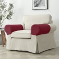 Miniatyrbilde 2 av 4: 2 Stretch sofa armrests Full wrap sofa protector (red)