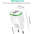 Miniatyrbilde 4 av 5: USB-nettstrømadapter, 2-pakning 2.1A 5V 2-porters universell strømadapter