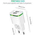 Miniatyrbillede 2 af 5: USB-netadapter, 4-pak 2.1A 5V 2-port universel LED-strøm