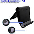 Miniatyrbillede 5 af 5: 2 stk. Sort Telefonholder Skrivebord Bærbar Sort Telefonstativ Foldbart 360° Justerbar Smartphon