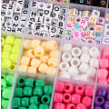 Miniatyrbilde 5 av 5: Fargerike store hullperler bokstavperler 10 farger elastisk snor