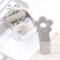Miniatyrbillede 4 af 5: Dugclips i rustfrit stål, 4 stk., blomstermønster