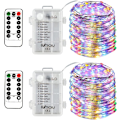 Miniatyrbillede 1 af 5: 2 x 50 LED batteridrevne fe-lys på 5 meter mikro sølv 3AA
