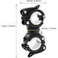 Miniatyrbillede 2 af 5: 2 stk. cykellysholderklips sort og hvid cykellygteholder montering cykel fakkel justerbar 360° roterbar og fleksibel og elastisk justering til LED-lygteholder universel holderklips