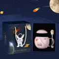 Nyhet Söta Muggar Keramiska Kaffe Te Koppar Med Lock Astronaut