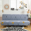 Miniatyrbillede 1 af 4: Strækbar armløs sofaovertræk, Universal armløs sofaovertræk Alle dækket folde sofa beskytter, Nem at installere og rengøre, 3 sæder Clic Clac overtræk, Grå