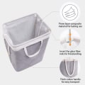 Miniatyrbilde 4 av 5: Kaffe Farge 65 L Foldbar Vaskeri Kurv med Innebygd Liner Oppbevaring Organizer med Håndtak for Klær og Leker