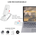 Miniatyrbillede 2 af 5: Hvid USB Genopladelig Boglampe til Læsning i Sengen, Klips-på LED