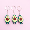 Miniatyrbillede 4 af 5: Sæt med 3 nøgleringe i form af avocado, perfekt pasform, grøn