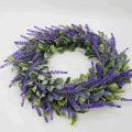Miniatyrbilde 3 av 5: Kunstig lavendelblomsterkrans Lavendeldekorasjon Dørkrans