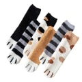 Miniatyrbilde 1 av 5: 6 par søte kattepote-sokker for kvinner, vinter, fuzzy, koselige, plysj-slippers