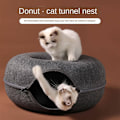 Miniatyrbillede 2 af 5: Katte rede, rund filt kæledyrs rede, kat tunnel rede, filt katteseng, li