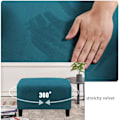 Miniatyrbilde 3 av 5: (Dypvannsblå) Stretch Pouf-trekk Fløyel Ottoman-trekk Rektangulær