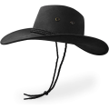 Pikkukuva 3 / 3: Cowboy-hattu, keinonahkainen huopahattu, aurinkosuojattu lännenmatkahattu ulkoiluun S