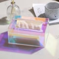Miniatyrbild 4 av 5: (rektangulär, regnbågsfärgad) akryl servettlåda för näsduk