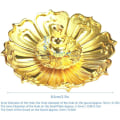 Miniatyrbillede 2 af 5: Pindholder til røgelse, mini lotus røgelsebrænder base med kunstblomstform og klassisk ovn dekoration (guld)
