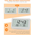 Miniatyrbild 4 av 5: Multifunktions termometer hygrometer väckarklocka, digital klocka