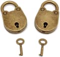 Set med 2 mini gamle stil Archaize hengelås med nøkkel, antikk bronse
