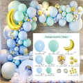 Miniatyrbillede 1 af 5: 136 stk. (Blå Måne) Helium Latex Balloner til Børn Pige Kvinder Fødselsdag