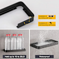 Miniatyrbillede 3 af 5: 1 stk. Sort brusehylde i rektangulært hærdet glas