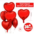 Miniatyrbillede 2 af 5: Hjerteformede balloner, 30 stk. røde hjerteballoner, hjerteballon, F