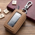 Miniatyrbillede 1 af 5: Dame Mænd Ægte Læder Nøglepung Holder Bilnøgle Fob Etui Cove