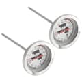 2x stektermometer i rostfritt stål - analog kötttermometer