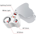 Miniatyrbillede 2 af 5: 30 X 60 Juvelerlupe, LED-belyst lup, urmager, G