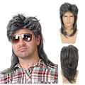 Pikkukuva 2 / 5: Ryan-peruukki, vaalea, 1-osainen, mullet, ruskeanvaalea, 80-luku, tekohiukset,