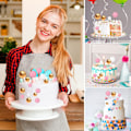 Pikkukuva 5 / 5: (Valkoinen + Kulta + Vaaleanpunainen) Pallon päällinen, 108 minikakkukoristetta, kakun koristelupallot, DIY-kakkukoriste jälkiruokakakun koristeluun, hääkoristelu