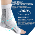 Miniatyrbillede 3 af 3: 2 par Soothe Socks Neuropati Kompression Ankel Hvælving Støtte Beskyttelse Smertelindring Sokker - Hvid L-XL