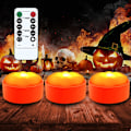 Miniatyrbilde 1 av 5: Halloween LED Gresskarlys Utendørs med Fjernkontroll og Timer, Batt