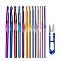 Miniatyrbild 1 av 4: 003-Aluminium virknål set stickning verktyg flerfärgad virkning