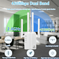 Miniatyrbilde 7 av 7: 1 stk WiFi-forsterker, WiFi-forsterker 7699 kvm WiFi-signal Sterk Pe