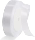 Vitt band, 4 cm x 22 m band, dubbelsidig polyester bröllop r