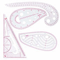 Miniatyrbillede 1 af 4: Sylinjal 4 stk. Tøjlinjal Metrisk linjal Kurvelinjal til