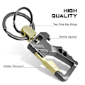 Miniatyrbilde 3 av 5: Men Keychain Car Carabiner Keychain Metal Bottle Opener Keyc