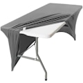 Miniatyrbilde 4 av 5: Grå 1,8 m Stretch Bordduk for Rektangulære Bord med Åpen Bakside, Spandex Rektangulære Borddekker for Utebord, Bryllup C