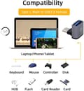 Miniatyrbilde 2 av 5: USB C OTG-adapter, USB 3.0 Type-A hunn til USB Type-C hann OTG