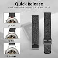 Miniatyrbilde 3 av 5: 2* Watch-stropper, Hurtigutløsende Watch Strap Justerbar Rustfritt Stål S