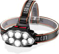 LED-hodelykt, superlys 8 LED-hodelykt USB-oppladbar vanntett