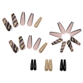 Miniatyrbilde 3 av 5: Svart 24PCS Falske Lange Negler Kiste Trykk på Negler Naken Swirl Fal